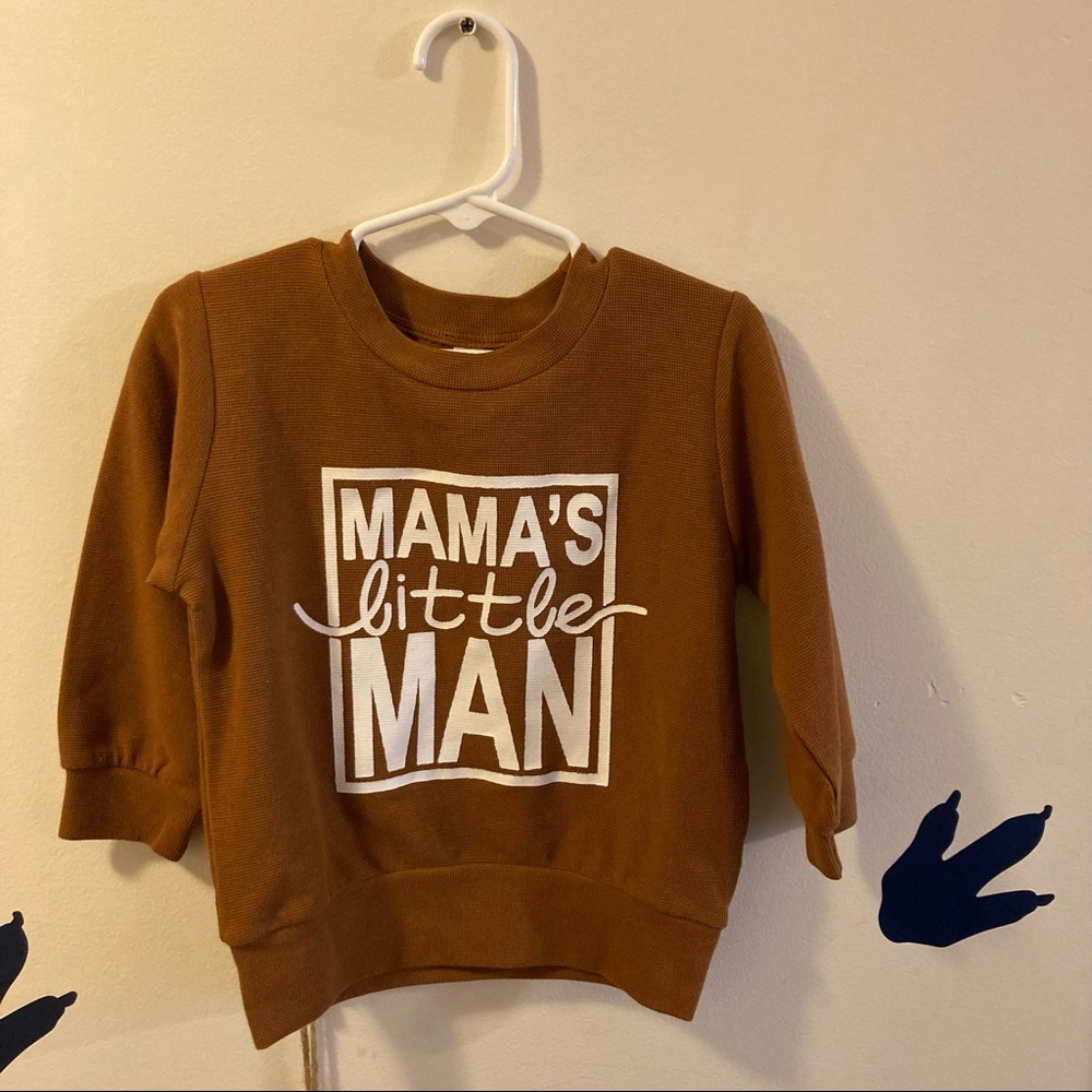 Toddler Boys Graphic Brown Thermal Shirt Size 1-2y